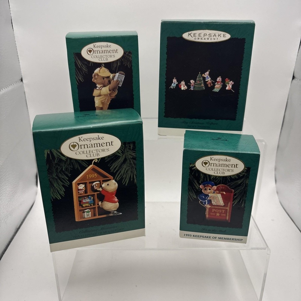 Vtg~Hallmark Ornaments~Lot of 4~Collector's Club~IOB